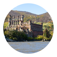 Image of Bannerman Island on the Hudson River.